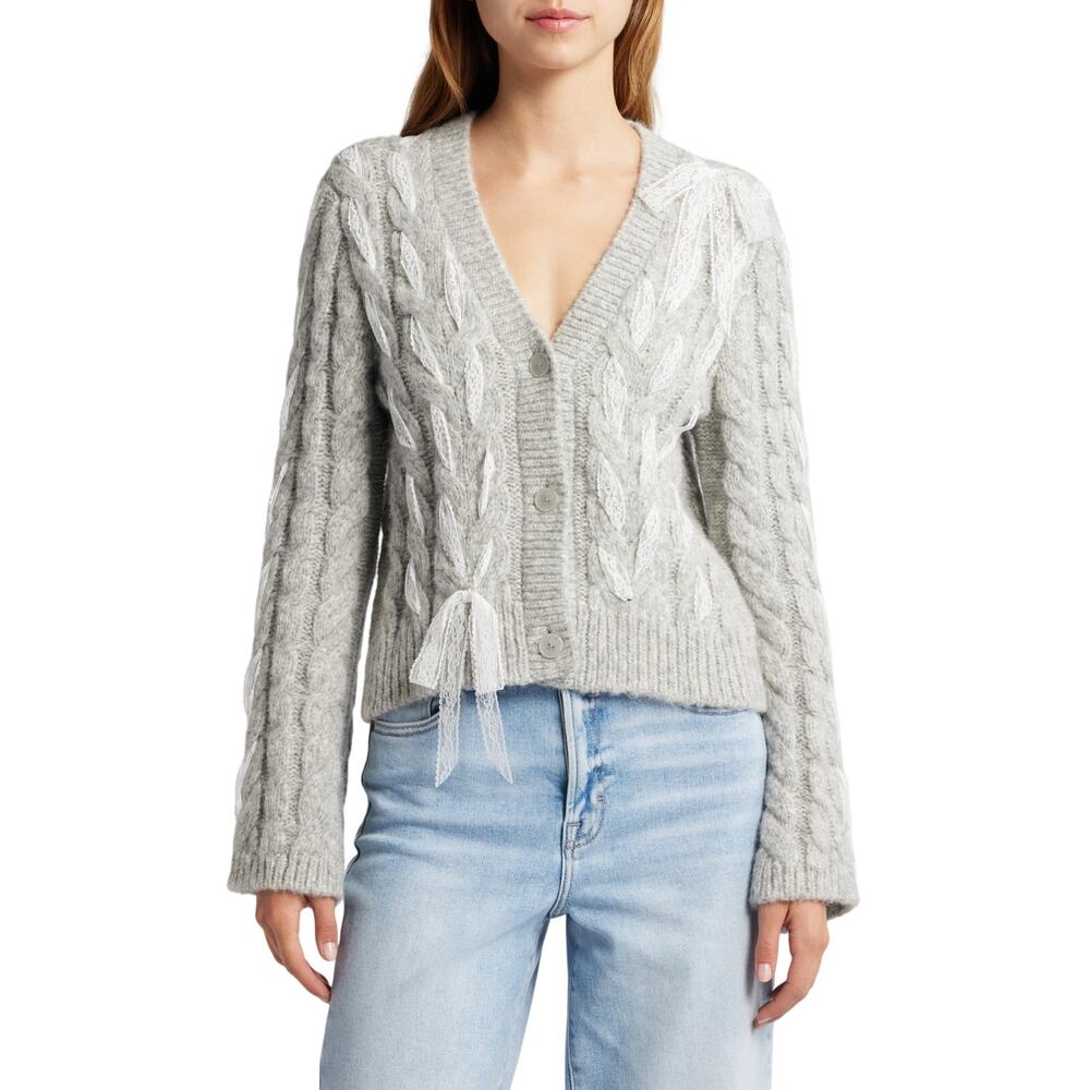 Loveshackfancy Cozy Silver Mist Louella Cardigan Size XL